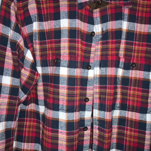 RAINFOREST Heavy Weight Red Plaid cotton Flannel shirt  Size L shacket - Picture 3 of 11